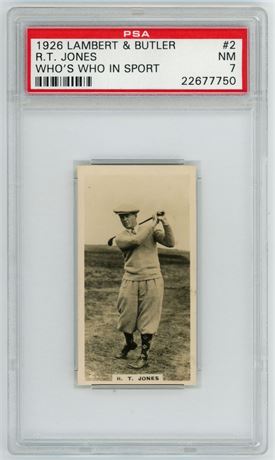 1926 Lambert & Butler #2 Bobby Jones Who's Who In Sport PSA 7 NM