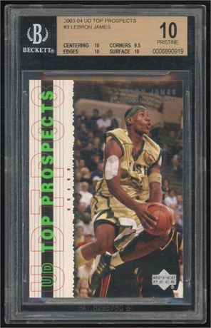 2003 Upper Deck Top Prospects #3 LeBron James RC BGS 10 PRISTINE