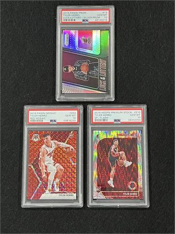 2019 Panini Tyler Herro PSA 10 RC Graded Lot (3)