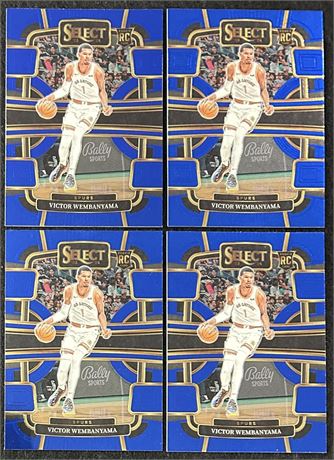 2023 Panini Select #87 Concourse Blue Victor Wembanyama RC Lot (4)