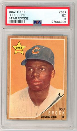 1962 Topps #387 Lou Brock RC PSA 5 EX