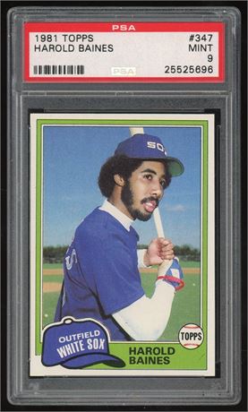 1981 Topps #347 Harold Baines RC PSA 9 MINT