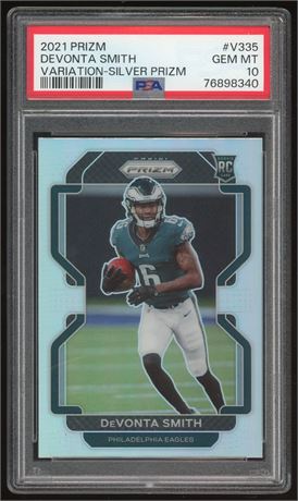 2021 Panini Prizm Devonta Smith RC Variation-Silver Prizm PSA 10 GEM MINT