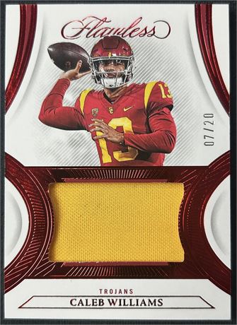 2023 Flawless Collegiate Caleb Williams RC Patch 7/20 (Back Surface Ding)