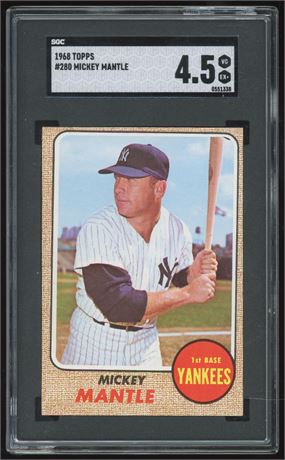 1968 Topps #280 Mickey Mantle SGC 4.5 VGEX+