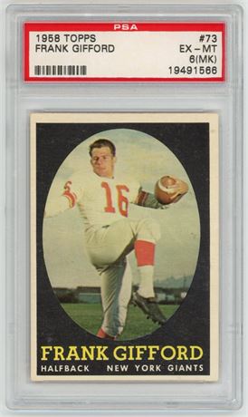 1958 Topps #73 Frank Gifford PSA 6(MK)