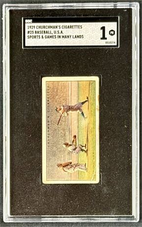 1929 Churchman's #25 Babe Ruth Baseball SGC 1 POOR w/ Complete Set (1- 25)