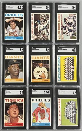 1964 Topps Baseball Stars SGC Graded Lot w/ McCovey, Marichal, Kaline (9)