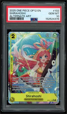 2025 One Piece OP12 EN #102 Shirahoshi Alternate Art PSA 10 GEM MINT