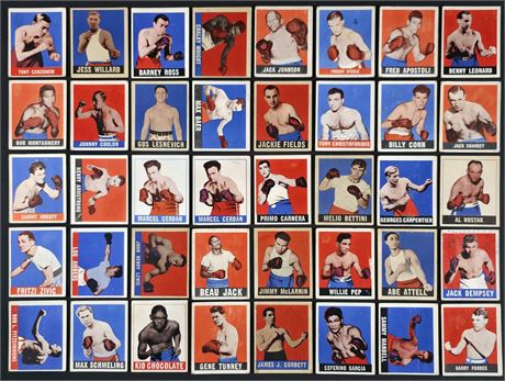 1948 Leaf Knock-Out Boxing Lot (40) Low Grade (MK) Loaded w/ Stars Dempsey etc