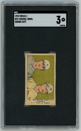 1923 W515-1 #21 Meusel Brothers Hand Cut SGC 3 VG