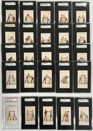 1893 N266 Lorillard Co. Boxing Positions and Boxers Complete Set (1-25) SCARCE