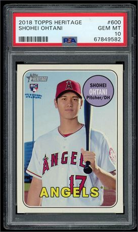 2018 Topps Heritage #600 Shohei Ohtani RC PSA 10 GEM MINT