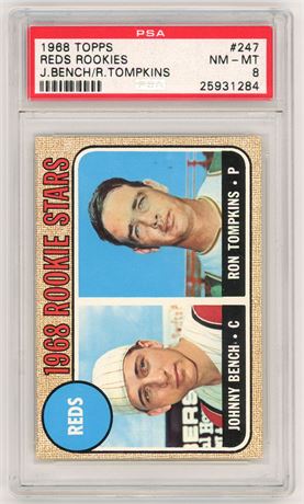 1968 Topps #247 Johnny Bench RC PSA 8 NMMT Beauty