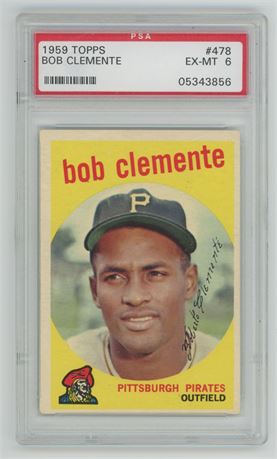 1959 Topps #478 Roberto Clemente PSA 6 EXMT