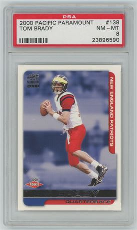 2000 Pacific Paramount #138 Tom Brady RC PSA 8 NMMT
