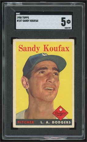1958 Topps #187 Sandy Koufax SGC 5 EX