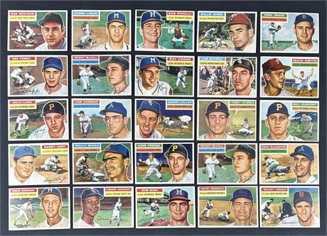 1956 Topps Baseball Lot (25) w/ Slaughter EXMT Average NICE!