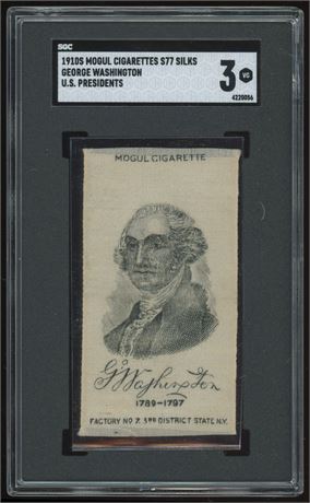 1910 S77 Silks Mogul US Presidents George Washington SGC 3 VG