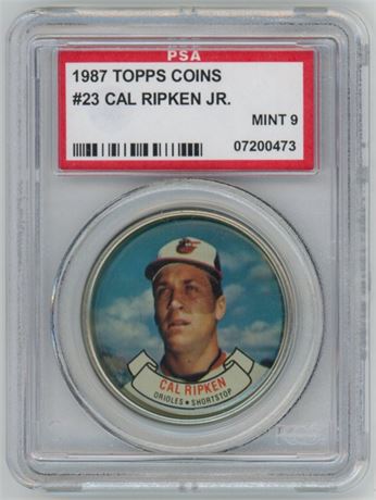 1987 Topps Coins #23 Cal Ripken Jr PSA 9 MINT
