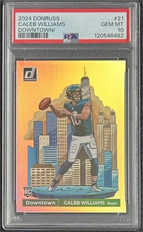 2024 Donruss #21 Caleb Williams RC Downtown! PSA 10 GEM MINT