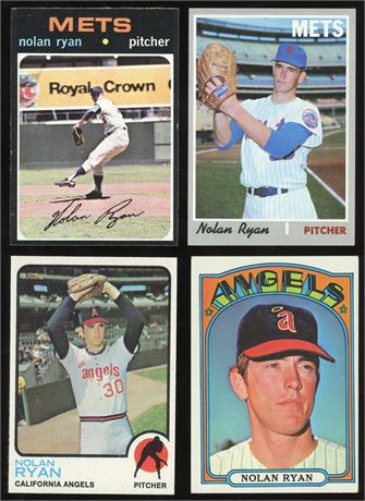 1970-1973 Topps Nolan Ryan Lot (4) EXMT AVG (READ)