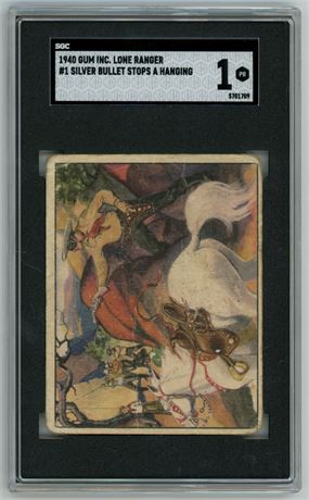 1940 Gum Inc #1 Lone Ranger Silver Bullet Stops A Hanging SGC 1