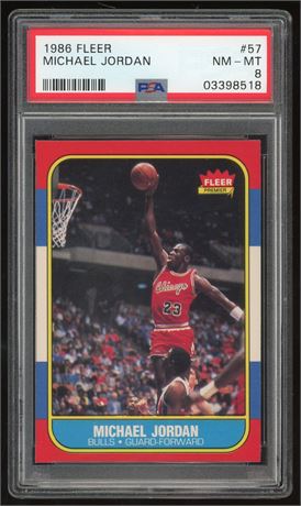 1986 Fleer #57 Michael Jordan RC PSA 8 NMMT