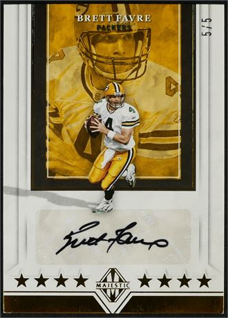 2018 Panini Majestic 5/5 Brett Favre Majestic Signatures Tier 4