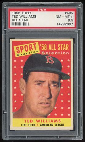 1958 Topps #485 Ted Williams All-Star PSA 8.5 NMMT