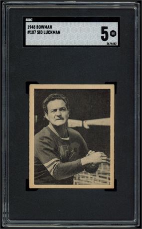 1948 Bowman #107 Sid Luckman RC SGC 5