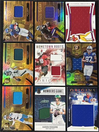 2023-24 #d Football Patch Lot (12) w/ Nabers, Harrison Jr, Rogers, Hurts