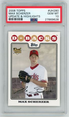2008 Topps Max Scherzer Update & Highlights PSA 10 GEM MINT