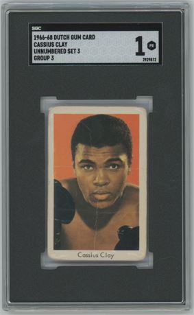 1966-68 Dutch Gum Card Unnumbered Set 3 Group 3 Cassius Clay RC SGC 1 POOR