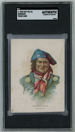 1890 Circa A&P Tea Co. Geronimo Trade Card SGC A (Trimmed) Total SGC Pop 2