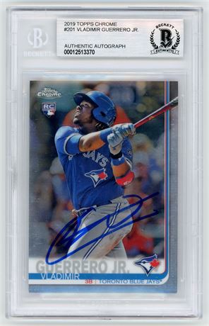 2019 Topps Chrome #201 Vladimir Guerrero Jr RC Beckett Authentic Autograph