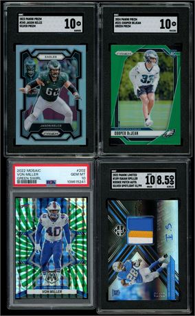 2022-2024 Panini Star/RC Lot (4) w/ DeJean/Miller/Kelce/Spiller 51/99 RPA