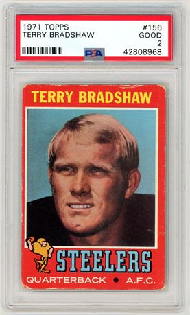 1971 Topps #156 Terry Bradshaw RC PSA 2 GOOD