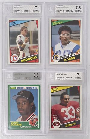 1984-89 BGS Graded Star RC Lot (4) w/ Sanders/Elway