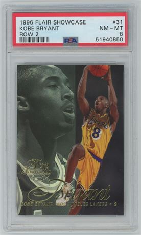 1996 Flair Showcase #31 Kobe Bryant Row 2 PSA 8 NMMT