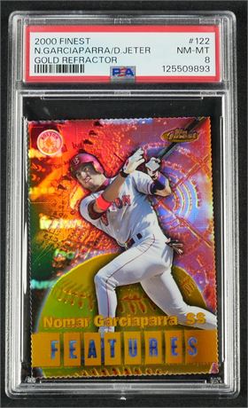 2000 Topps Finest #122 Garciaparra/Jeter Gold Refractor PSA 8 NMMT Only 7 Higher
