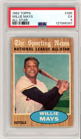 1962 Topps #395 Willie Mays All-Star PSA 5 EX