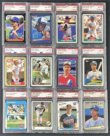 1983-1989 PSA Graded Rookie Lot (12) w/ Griffey, Gwynn, McGriff, & Maddux