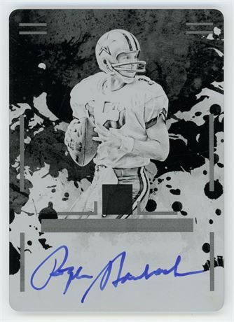 2020 Panini Impeccable 1/1 Roger Staubach Printing Plate Autograph