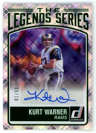 2016 Panini Donruss #3 Kurt Warner The Legends Series 5/10 Auto