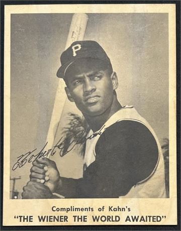 1963 Kahn's Weiners Roberto Clemente Low Grade