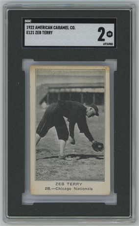 1922 E121 American Caramel Zeb Terry SGC 2 GOOD