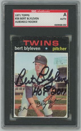 1971 Topps #26 Bert Blyleven RC Autograph PSA Authentic Auto