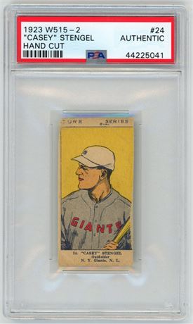 1923 W515-2 #24 "Casey" Stengel Hand Cut PSA Authentic