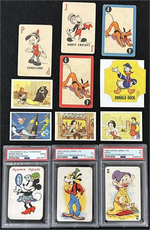 Vintage Disney Lot (1930's-50's) w/ 3 PSA Graded Cards